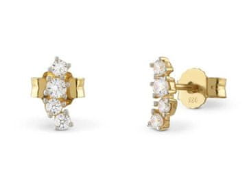 Guess Pozlačene pentlje s kubičnim cirkonom Jardin JSBE04491JWYGT/U