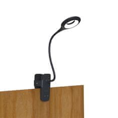 LIVEFY Reading LED svetilka s sponko + kabel USB-C, črna