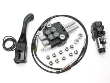 shumee Set za nakladalnik TUR - 80L 2-sekcijski razdelilnik + elektromagnetni ventil + krmilna palica z gumbom + povezovalni elementi + 1500 mm kroglični kabli VOIMA