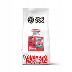 shumee JOHN DOG suha hrana za pse srednje velikih in velikih pasem PIŠČANEC IN GOVEDINA 12 kg