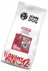 shumee JOHN DOG suha hrana za pse srednje velikih in velikih pasem PIŠČANEC IN GOVEDINA 12 kg