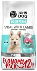 shumee JOHN DOG suha hrana za pse in mladičke TELETINA JAGNJETINA 12 kg
