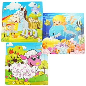 shumee Komplet 3 lesenih sestavljank