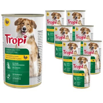 shumee Tropi pasja hrana 1250g s piščancem 8 kos