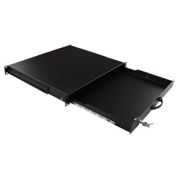 1U 19" tipkovnica, univerzalna, predal s ključavnico, RAD100BL