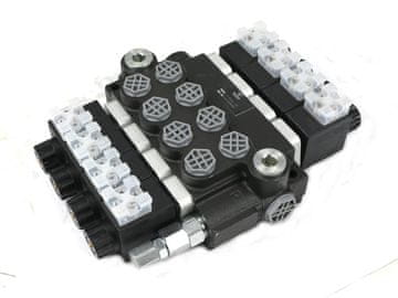 shumee 4-delni hidravlični razdelilnik, električno krmiljen, 12V, 40L, VOIMA