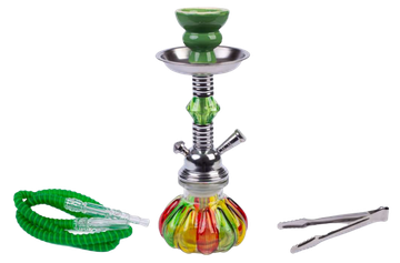 shumee Večbarvna 26 cm nargila s kovinskim telesom in steklenim vrčem