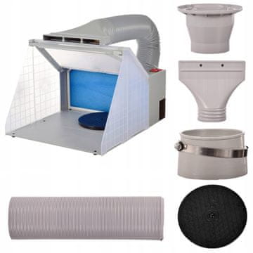 shumee PRENOSNA KABINA ZA BARVANJE ZA AIRBRUSH IN VENTILATOR ZA RAZSVETLJAVO