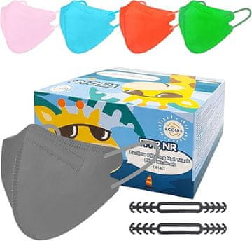shumee 250x FFP2 ZAŠČITNE MASKE 5 BARV ZA OTROKE 5 SLOJEV Z ELASTRIČNIM TRAKOM
