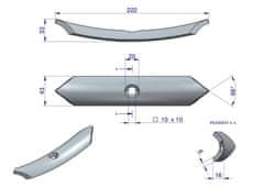 shumee Motokultivator z eno luknjo 45x6 z vijakom, nadomestni SV, prašno lakiran, Waryński (naprodaj v kompletih po 10)