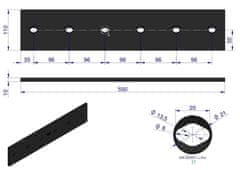 shumee Dolgi pravokotni drsnik levo/desno aplikacija Kuhn boron jeklo WARYŃSKI