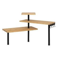 shumee 3-NASTROJNA kotna polica BAMBUS s 4 kavlji 43x43x38cm