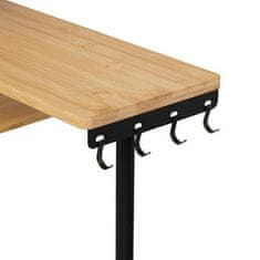 shumee 3-NASTROJNA kotna polica BAMBUS s 4 kavlji 43x43x38cm