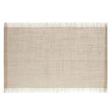 shumee KROŽNIK ZA NAMIZJE 45x30 cm IZ JUTE, NARAVEN, Z RESICAMI