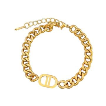 shumee Ženska zapestnica z jeklenimi členki, zlata