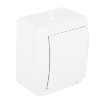 shumee Enojno stikalo IP54 bela NORA