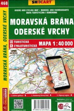 shumee Moravska vrata, Odersko gorovje. Turistični zemljevid 468 + mini vodnik. Izdaja 2024. Shocart