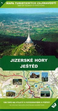 shumee Jizerské hory, Ještěd 1:50.000. Zemljevid turističnih znamenitosti 1. Wander Book