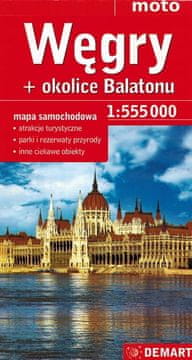 shumee Madžarska + območje Blatnega jezera. Cestni in turistični zemljevid. Demart