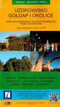 shumee Zdravilišče Gołdap in okolica. Krajinski park Romincka gozd. Turistični zemljevid. MH