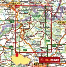 shumee Češka in saška Švica, Češko osrednje višavje. Turistični zemljevid 202. Shocart