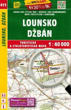shumee Lounsko, Dzban. Louny, Kladno. Turistična karta 411. Shocart