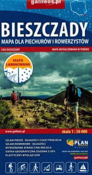 shumee Bieszczady 1:50.000. Plastificiran turistični zemljevid za pohodnike in kolesarje. Izdaja 2025/2026. Galileos