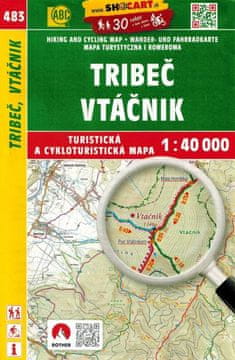 shumee Tribeč, Vtačnik / Trybecz, Ptasznik. Turistični zemljevid 483. Shocart