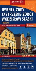 shumee Rybnik, Żory, Jastrzębie-Zdrój, Wodzisław Śląski in okolica za aktivne ljudi. Turistična karta. Galilej