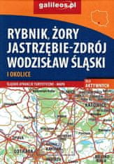 shumee Rybnik, Żory, Jastrzębie-Zdrój, Wodzisław Śląski in okolica za aktivne ljudi. Turistična karta. Galilej