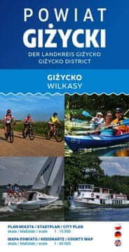 shumee Giżycko County / Giżycko. Turistična karta / načrt mesta. Izdaja 2025. Galilej