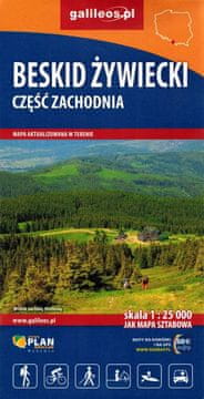 shumee Żywiec Beskids, zahodni del. Turistična karta. Galilej