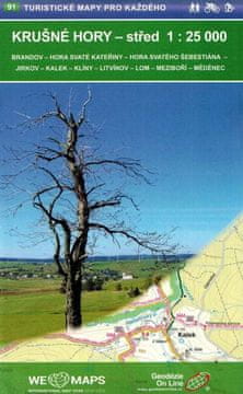 shumee Rudogorje - osrednje / Krušne Hory - ulica. Turistični zemljevid 91. Geodezie On Line