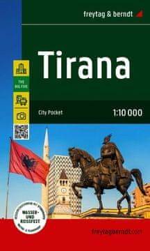 shumee Tirana 1:10.000. Vodoodporni zemljevid / Načrt mesta. Objavljeno 2025. Freytag & Berndt