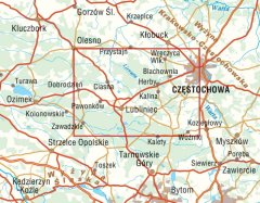 shumee Območje Częstochowa - zahodni del. Župnija Lubliniec. Gozdovi nad Górno Listwarto. Turistična karta. Galilej