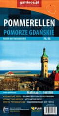 shumee Gdansk Pomorjansko / Pomerellen 1:160.000. Avtomobilski in turistični zemljevid. Galilej