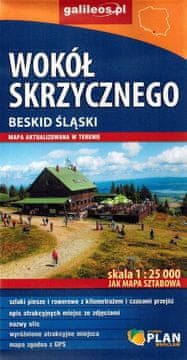 shumee Okoli Skrzyczne. Šlezijski Beskidi. Turistični zemljevid. Galileos