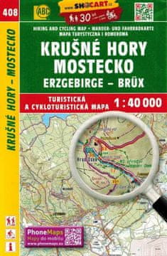 shumee Krušne gore, Rudogorje / Erzgebirge / Krušne Hory, Mostecko. Turistični zemljevid 408. Shocart