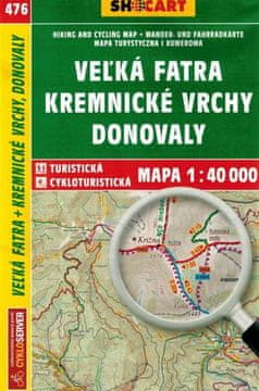 shumee Velika Fatra, Kremniške gore, Donovaly / Kremnicke Vrchy. Turistična karta 476. Izdaja 2025. Shocart