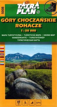 shumee Gorovje Choč, Zahodne Tatre, Roháče. Turistična karta 5008. Plan Tatre
