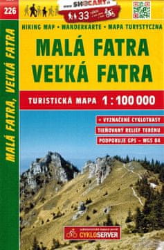 shumee Mala in Velika Fatra. Turistični zemljevid 226. Izdaja 2024. Shocart