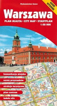 shumee Varšava 1:28.000. Zemljevid / Načrt mesta. Izdaja 2024/2025. Gauss