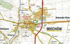 shumee Miechówsko gorje 1:60.000. Jędrzejów, Sędziszów, Słomniki, Proszowice. Turistična karta. Kompas