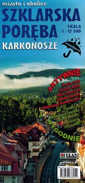 shumee Szklarska Poręba in okolica 1:12 500. Karkonosze Mountains. Laminirana turistična karta / Zemljevid mesta. Izdaja 2024. Galilej
