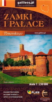 shumee Pomorjansko vojvodstvo. Gradovi in palače. Cestni in turistični zemljevid. Galileos