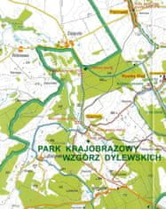 shumee Grunwald in okolica. Krajinski park Dylewo Hills. Turistični zemljevid. MH