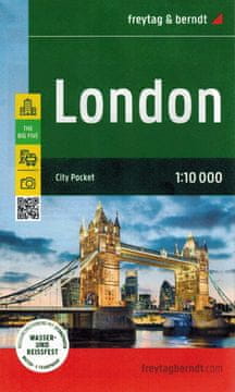 shumee Londonski vodoodporni zemljevid/načrt mesta v merilu 1:10.000. Objavljeno leta 2024. Freytag & Berndt