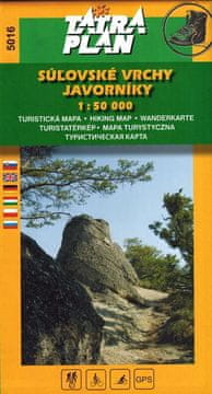 shumee Sulovske skale (Sulov Mountains), Javorniky / Sulovske Vrchy, Javorniky. Turistična karta 5016. Plan Tatre