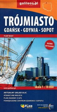 shumee Trimesto. Gdansk, Gdynia, Sopot. Zemljevid / načrt mesta. Galilej