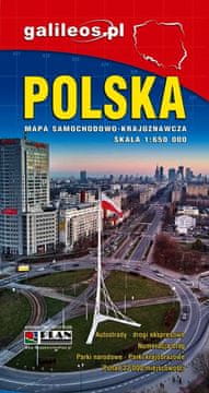 shumee Poljska 1:650.000. Cestni in turistični zemljevid. Izdaja 2025. Galileos